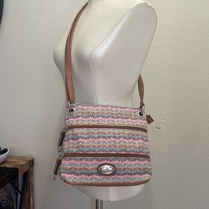 Rosetti Metallic Woven Crossbody Purse